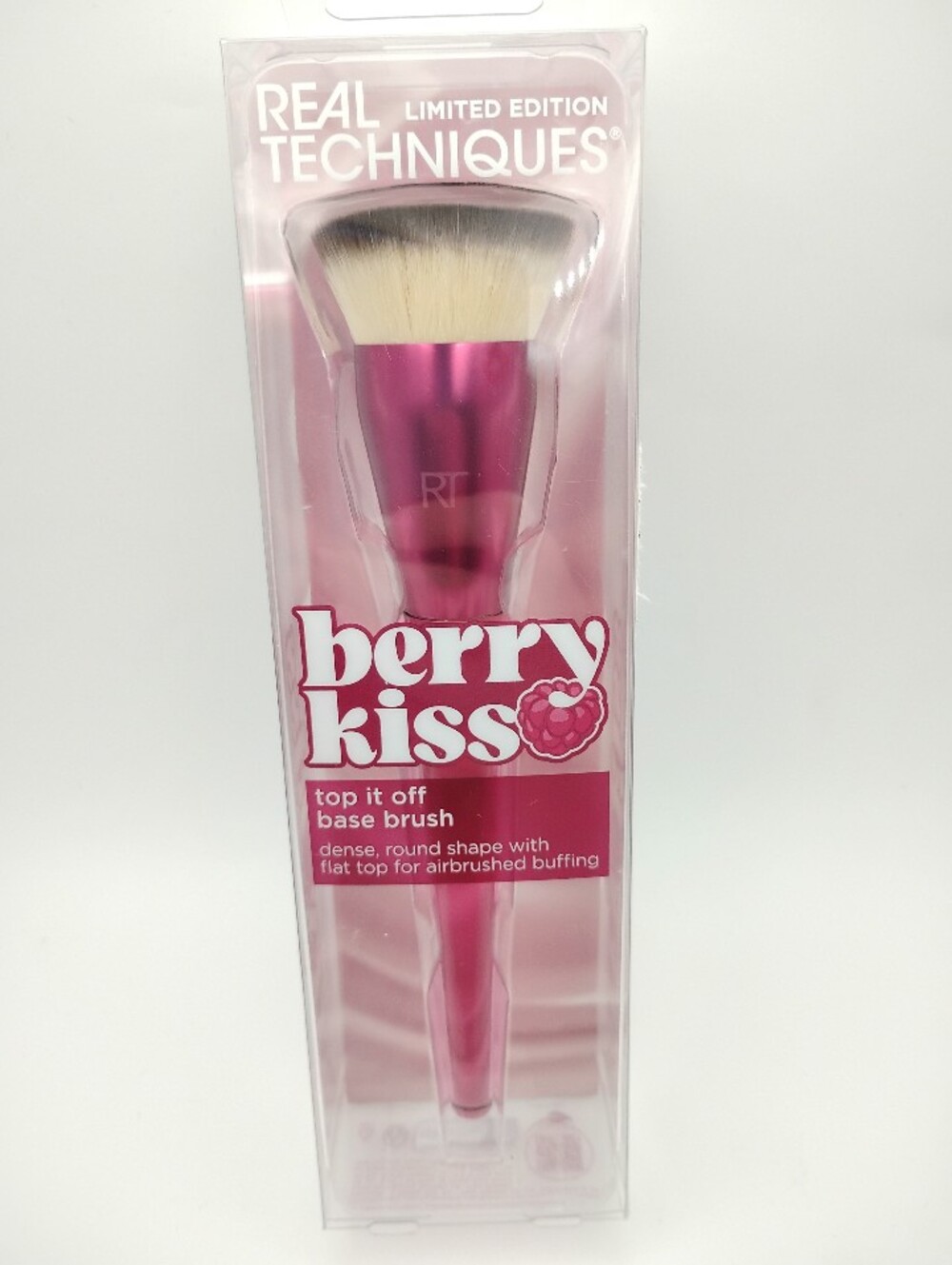 Real Techniques Berry Kiss Top It Off Base Brush - BRAND NEW IN THE BOX